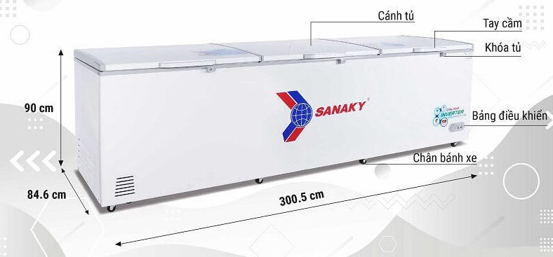 Dung tích tủ trữ đông 1200l