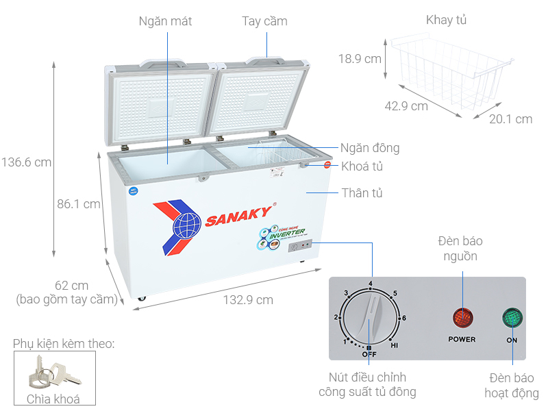 Dung tích tủ trữ đông 300l 