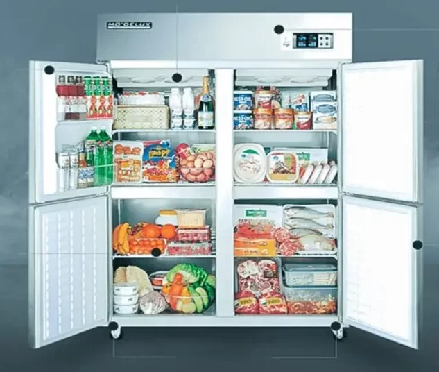 Tủ đông công nghiệp chứa nhiều thực phẩm